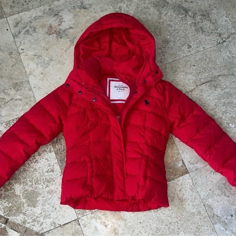 Abercrombie & Fitch Red Puffer Jacket